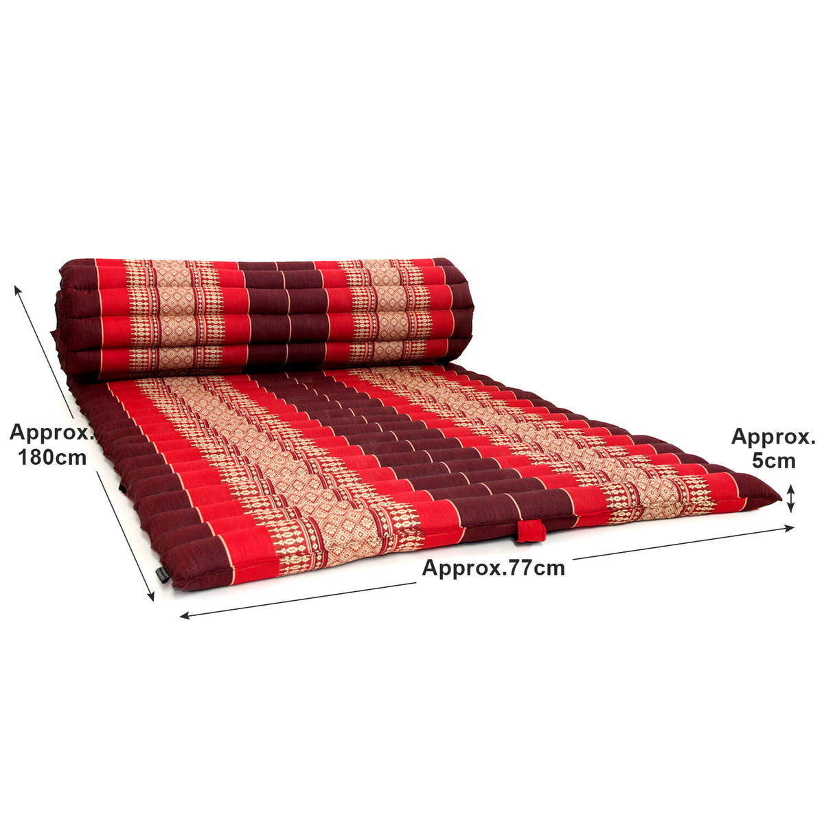 [180cm x 77cm] Roll Up Foldable Mattress Thai Kapok Filled Camping Bed