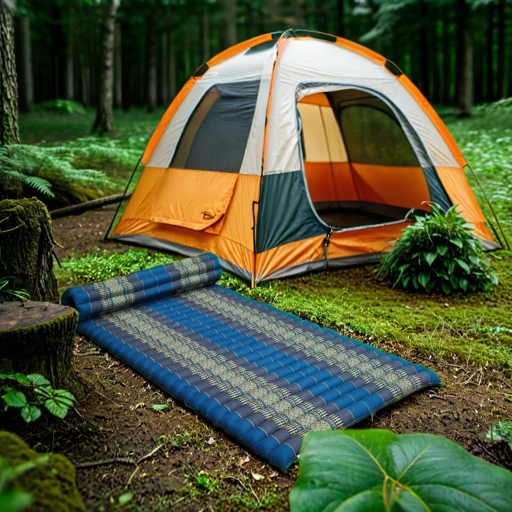 [180cm x 77cm] Roll Up Foldable Mattress Thai Kapok Filled Camping Bed