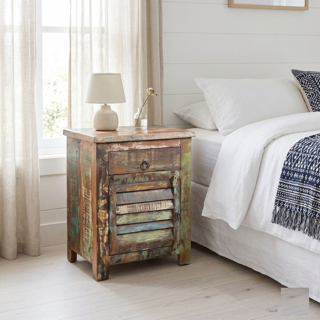 "Albion" Rustic Wooden Bedside/End Table