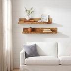 "Crestwood" Set of 2 Mango Wood Wall Shelves