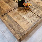 "Manor" Coffee Table Rough Finish Solid Mango Wood 68cm