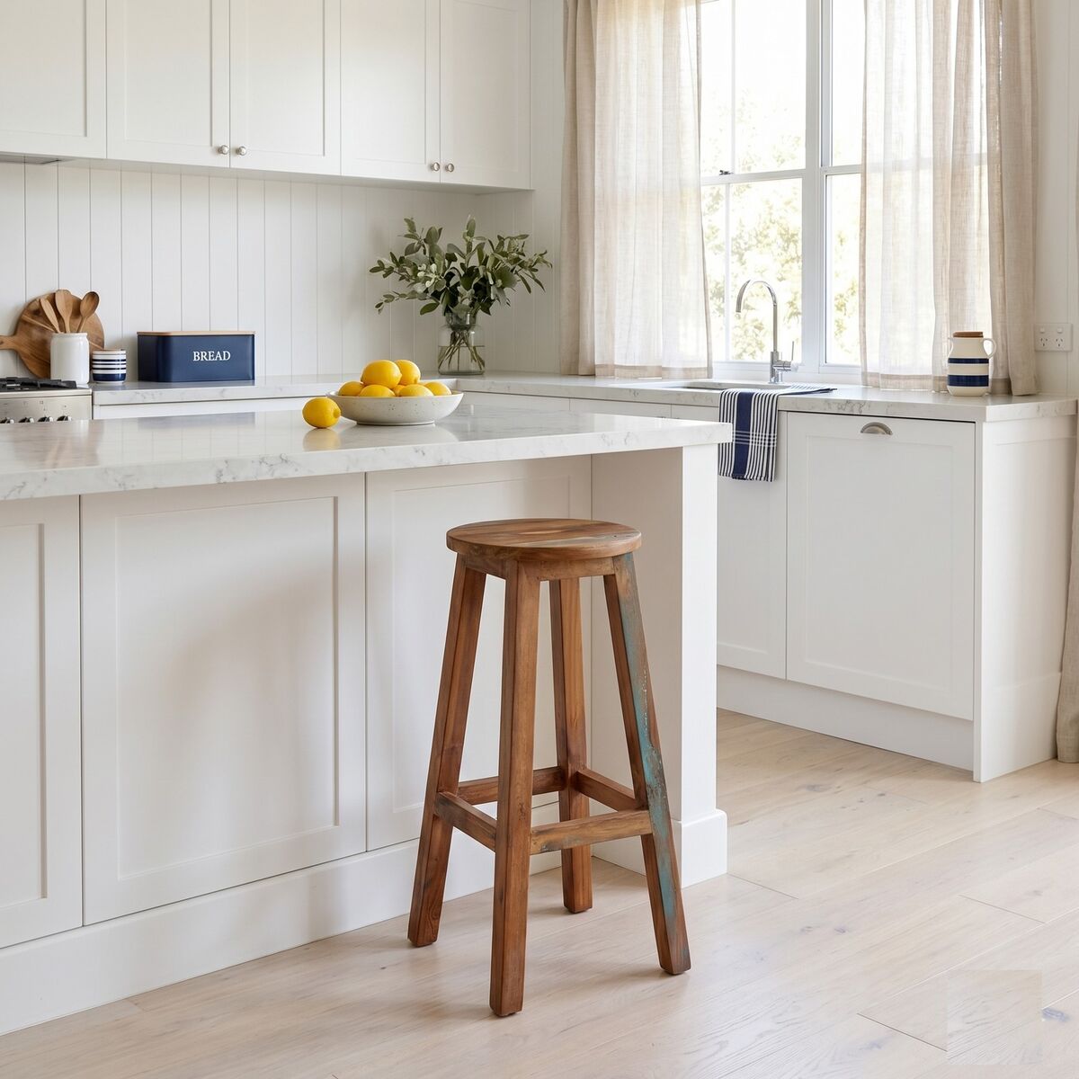 1x "Jasper" Wood Bar Stool