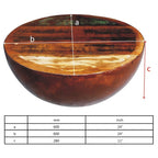 "Alex" Bowl Shape Wooden Coffee Table