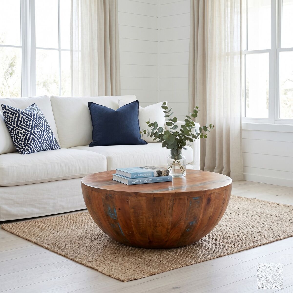 "Alex" Bowl Shape Wooden Coffee Table