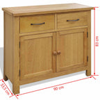 Rustic Oak Buffet Table with Ample Storage 90cm