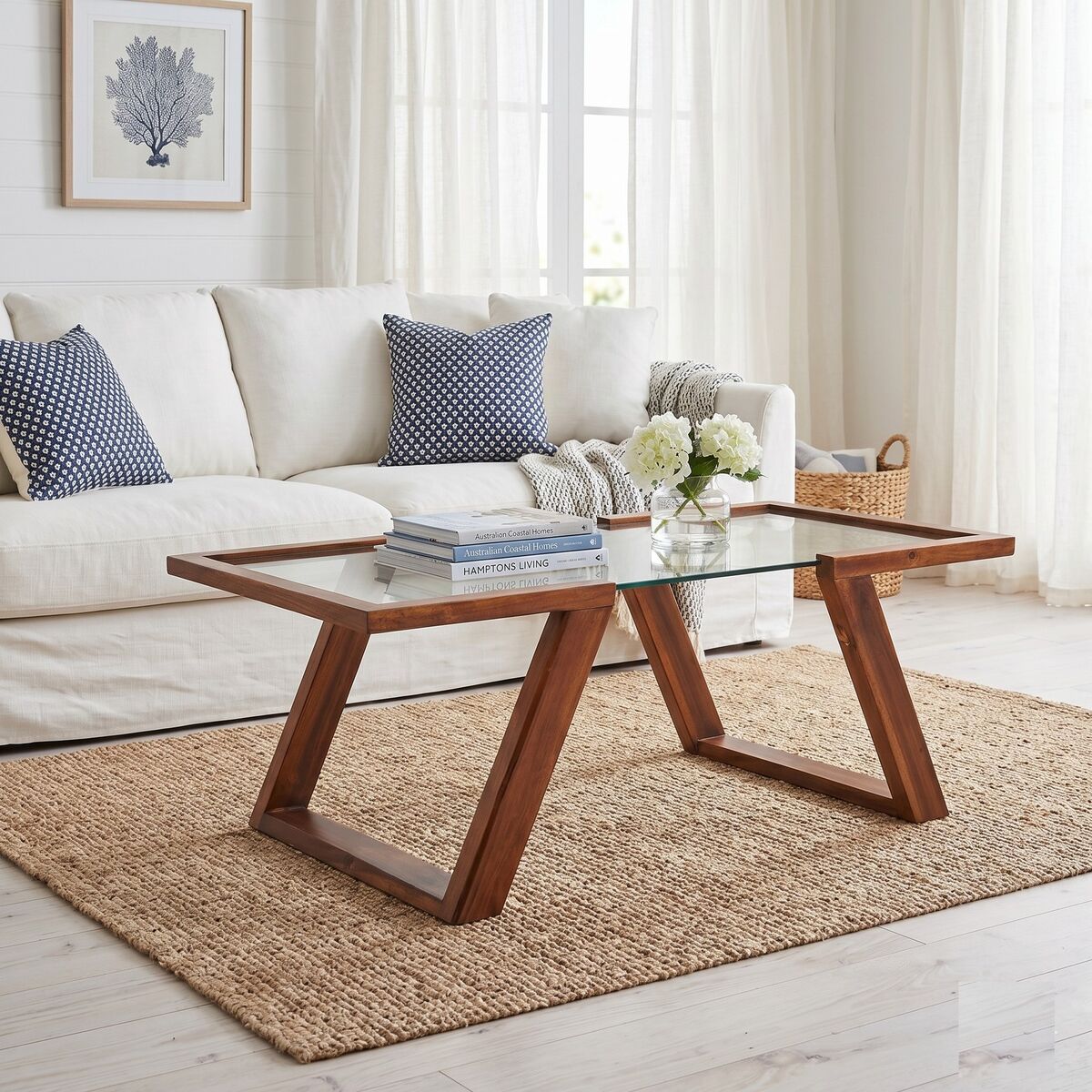 "Kanangra" Coffee Table Solid Acacia Wood Brown 100x50x40 cm