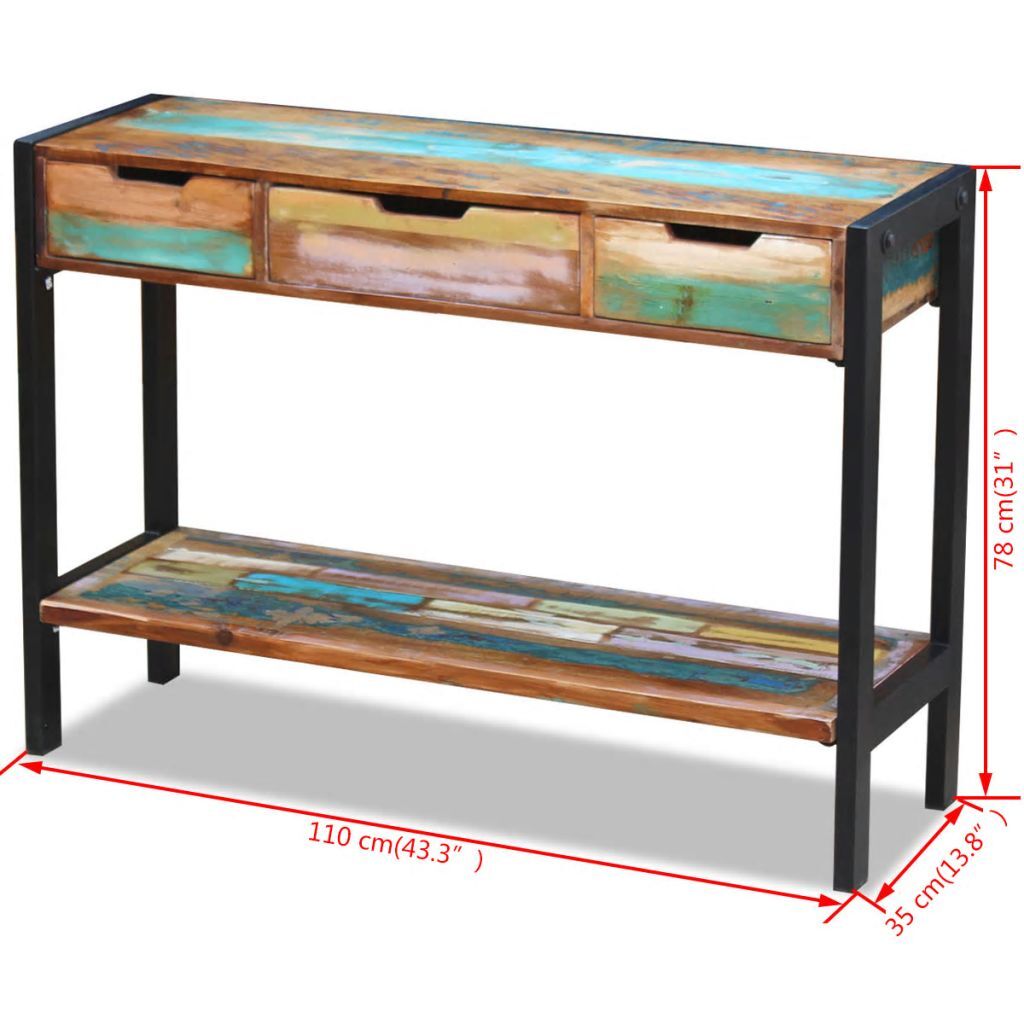 "Appian" Solid Reclaimed Wood Buffet Table 110cm