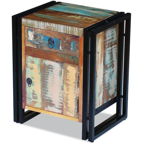 "Central Park" Solid Reclaimed Wood Bedside Table Nightstand