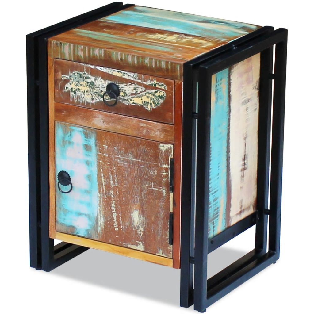 "Central Park" Solid Reclaimed Wood Bedside Table Nightstand