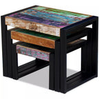 Solid Reclaimed Wood Nesting Tables Of 3