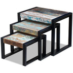 Solid Reclaimed Wood Nesting Tables Of 3