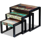 Solid Reclaimed Wood Nesting Tables Of 3