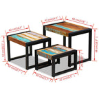 Solid Reclaimed Wood Nesting Tables Of 3
