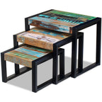 Solid Reclaimed Wood Nesting Tables Of 3