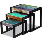 Solid Reclaimed Wood Nesting Tables Of 3