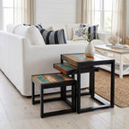 Solid Reclaimed Wood Nesting Tables Of 3