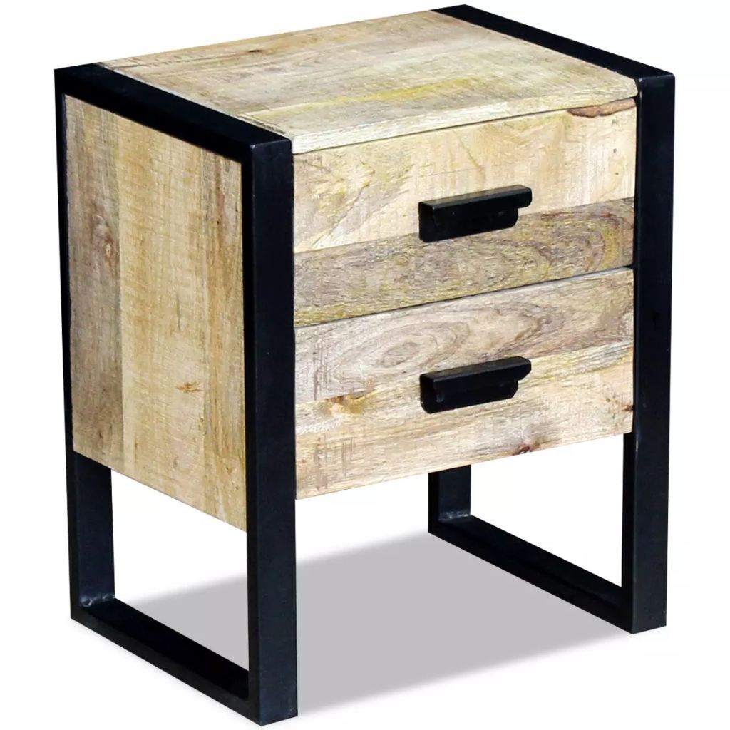 "Eagleview" Side Table with 2 Drawers Solid Mango Wood 43x33x51 cm