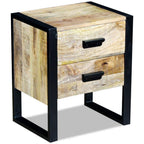 "Eagleview" Side Table with 2 Drawers Solid Mango Wood 43x33x51 cm