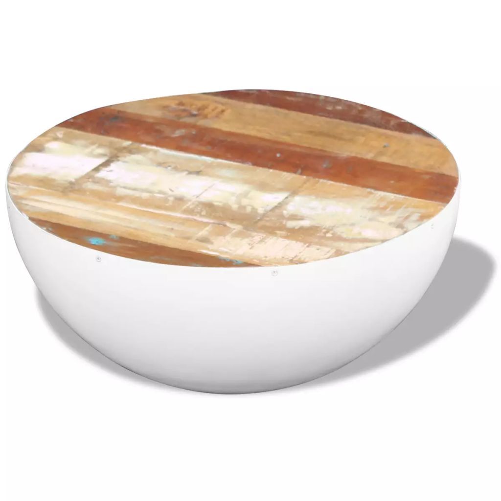 "Park" Solid Reclaimed Wood Round Coffee Table 60 cm Diameter
