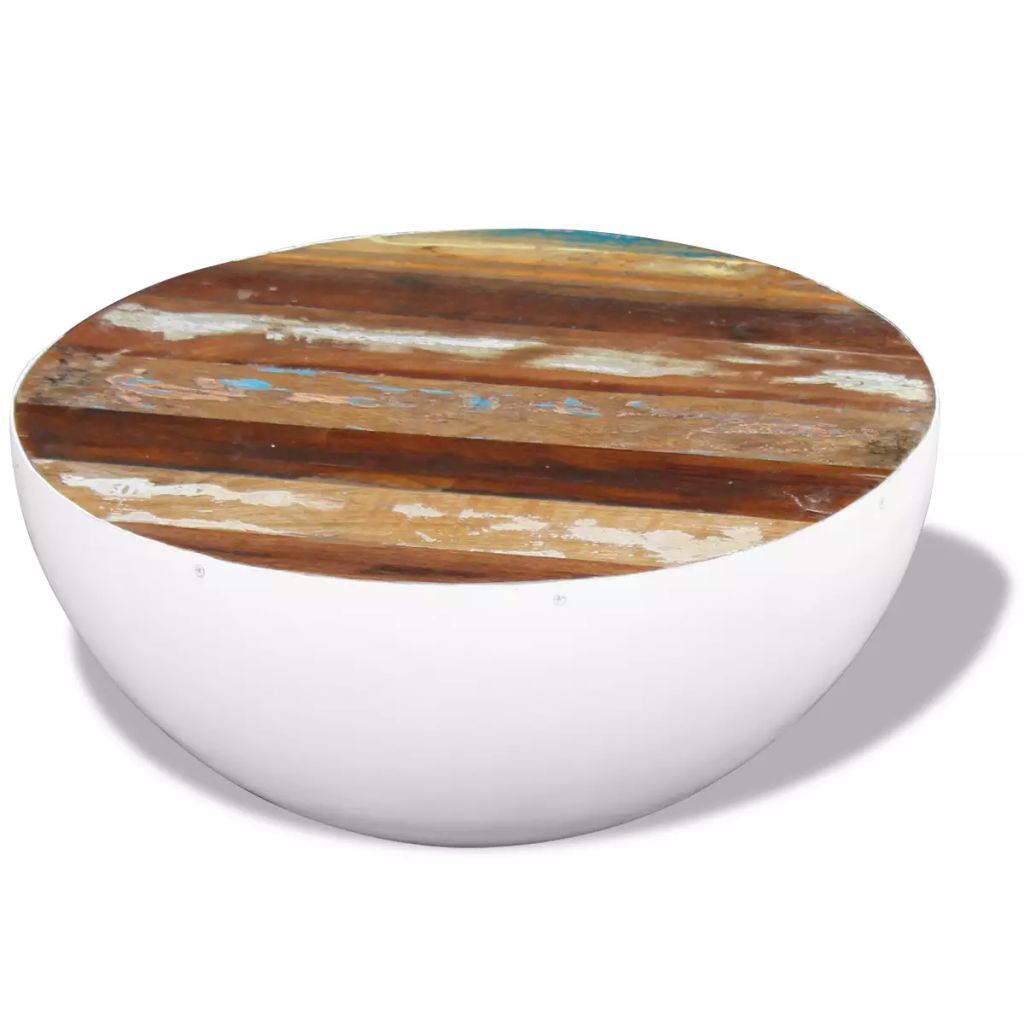 "Park" Solid Reclaimed Wood Round Coffee Table 60 cm Diameter