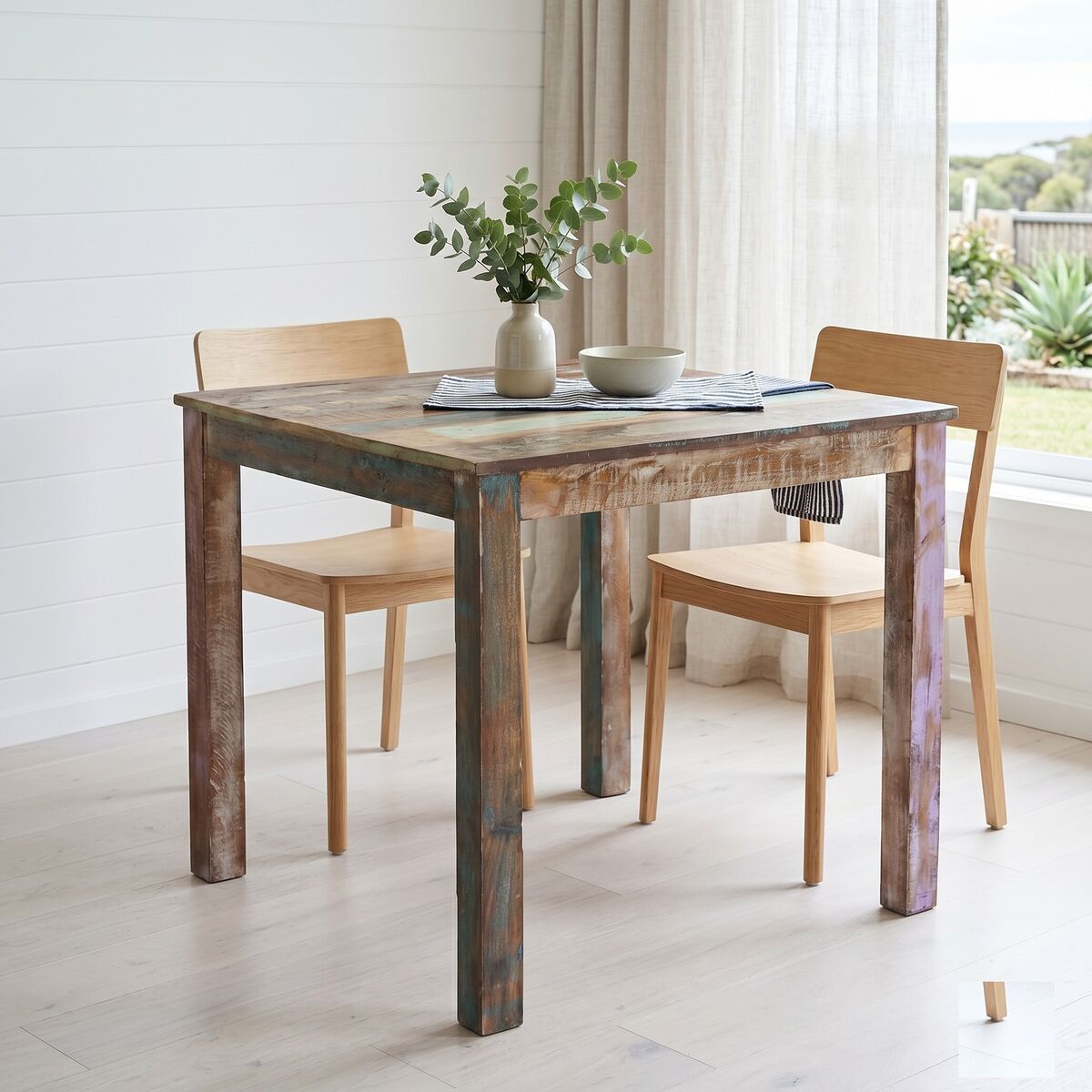 "Parraweena" Solid Reclaimed Wood Dining Table 80 cm