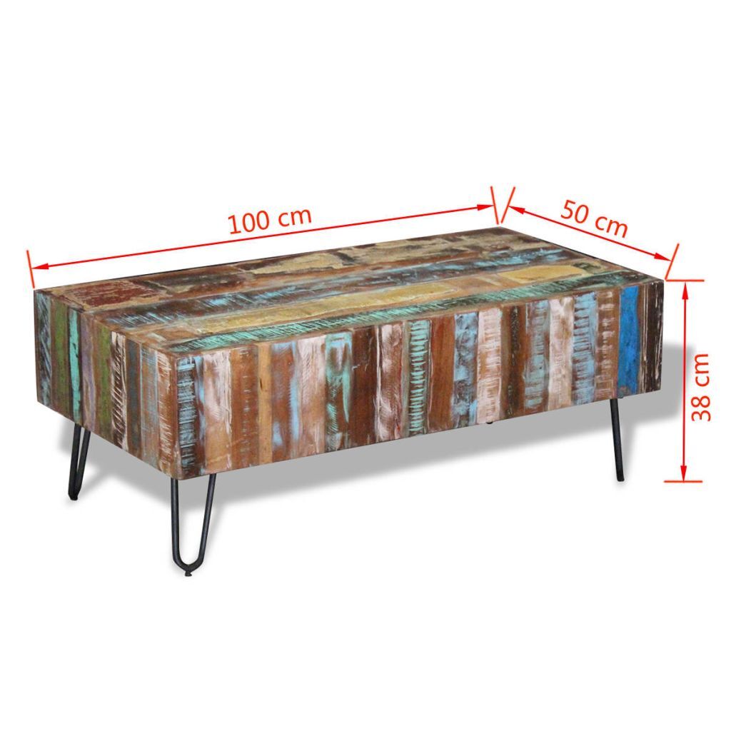 "Roxborough Park" Solid Reclaimed Wood Coffee Table 100 cm