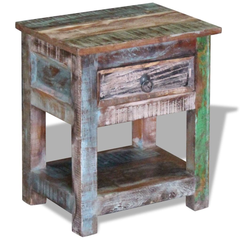 Solid Reclaimed Wood Bed Side/End Table 43x33x51 cm