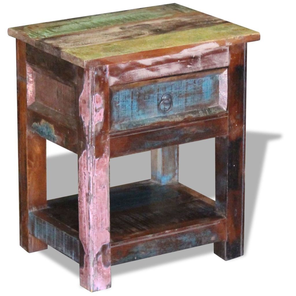 Solid Reclaimed Wood Bed Side/End Table 43x33x51 cm