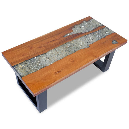"Beazley" Coffee Table Teak Resin 100x50 cm