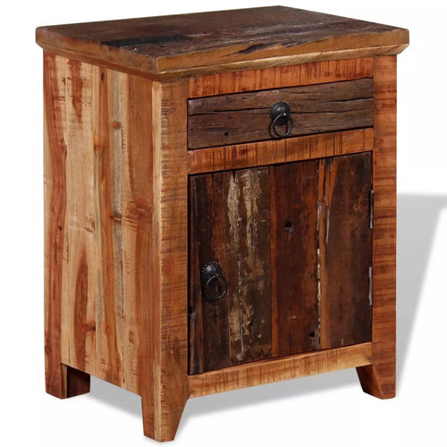 "Bernadette" Solid Acacia Reclaimed Wood Bedside Table