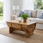 "Big Barrel" Coffee Table 88 cm Long Solid Mango Wood