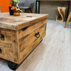 "Talkook" Mango Wood Coffee Table Rough Finish 70 cm