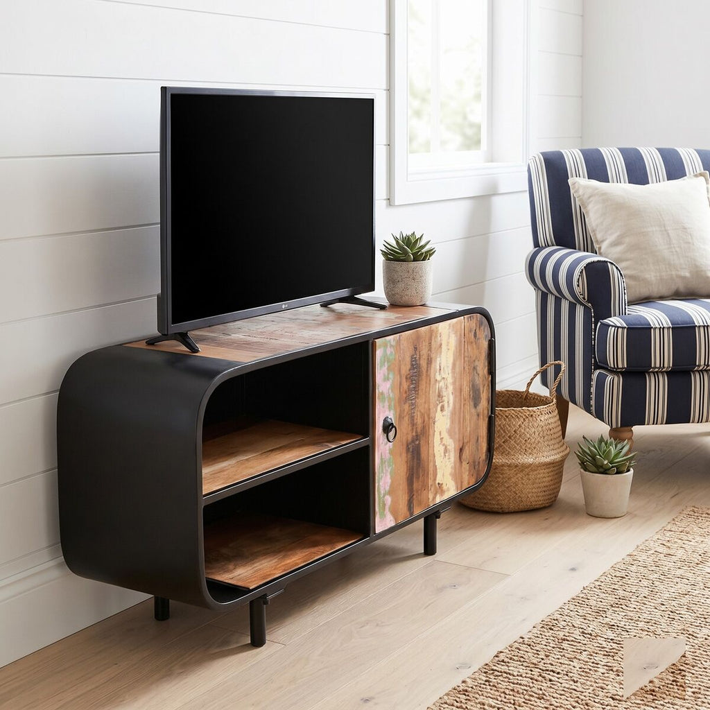 "Atkins" Reclaimed Wood Entertainment Unit 90 cm
