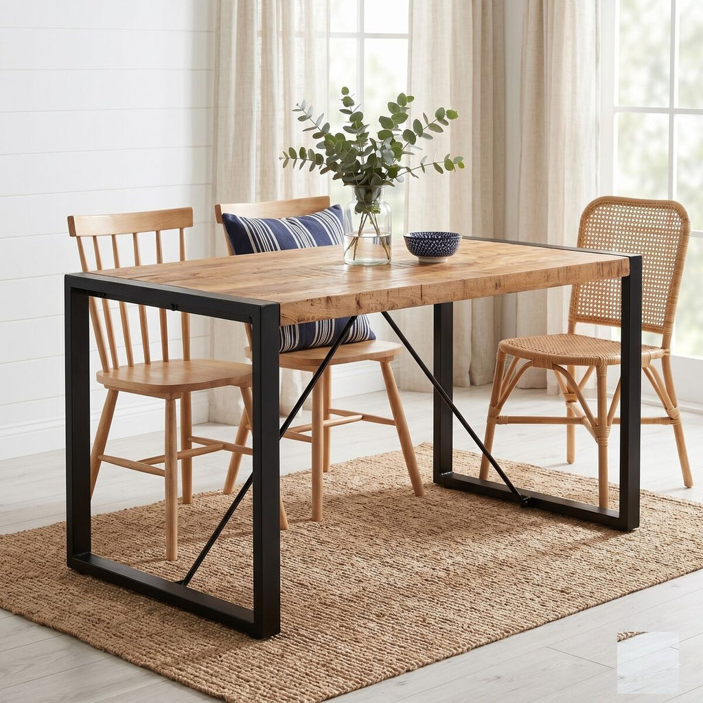 "Binda" Dining Table Solid Rough Mango Wood 120 cm