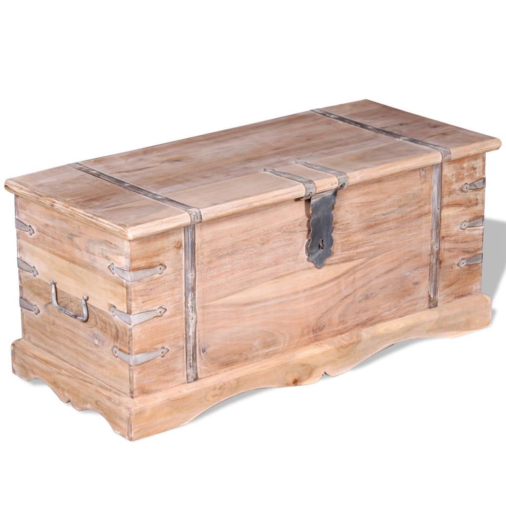 Solid Acacia Wood Storage Chest 90x40x40 cm