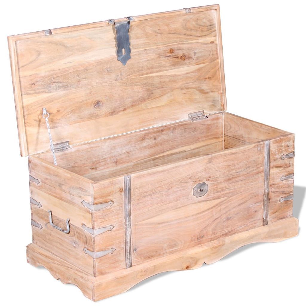Solid Acacia Wood Storage Chest 90x40x40 cm