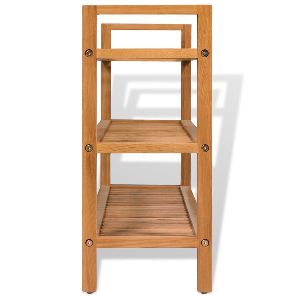 "Juniper" Solid Oak Wood 3-Shelf Shoe Rack