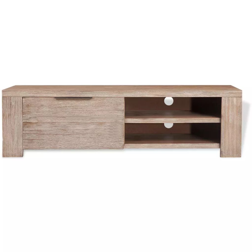 "Braddock" Brushed Finish Solid Acacia Wood Entertainment Unit 140 cm