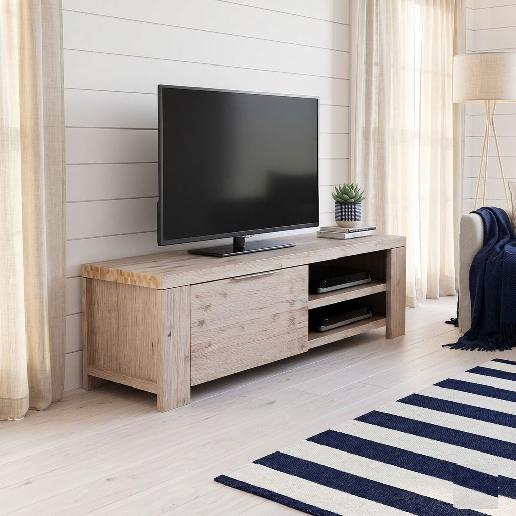 "Braddock" Brushed Finish Solid Acacia Wood Entertainment Unit 140 cm