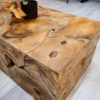 "Hammond" Inlayed Teak Root Coffee Table 90x50cm