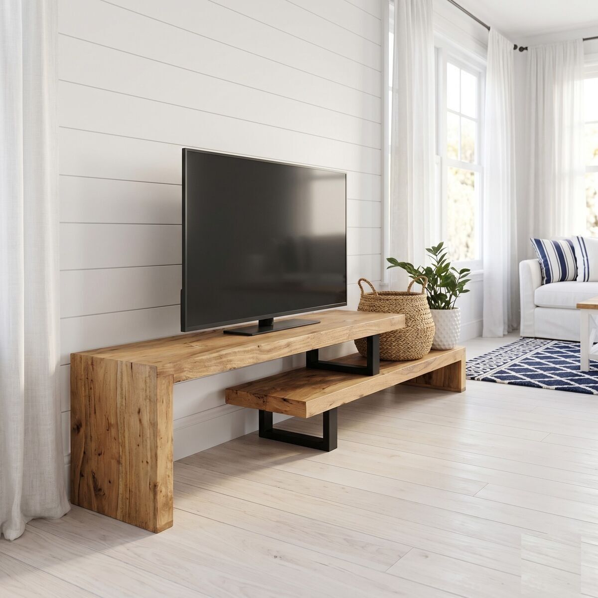 "Victor" in Acacia Wood Adjustable Length Entertainment Unit