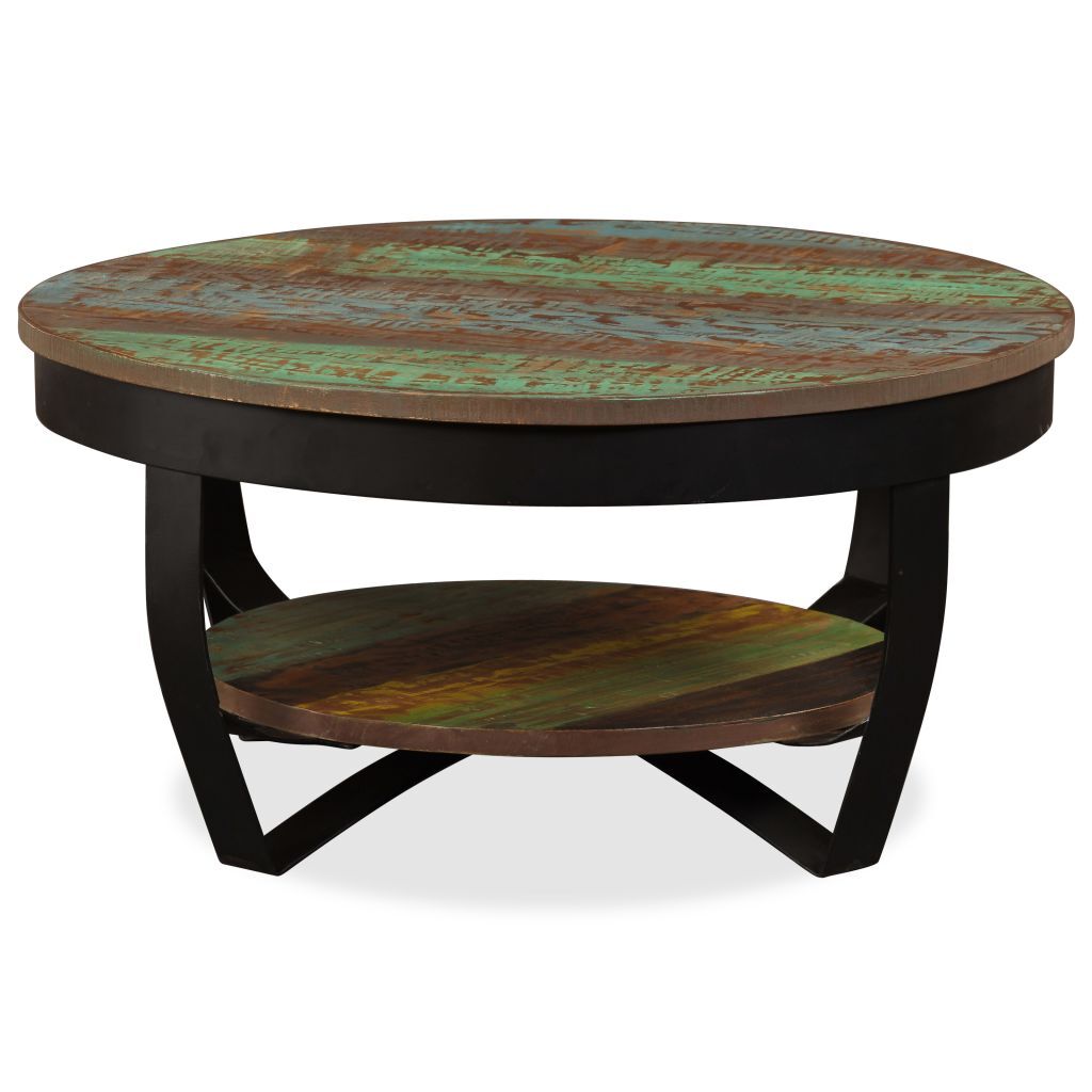 "Brodie Circle" Coffee Table 65 cm Solid Reclaimed Wood