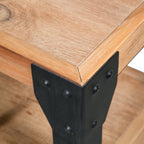 "Petrina" Nightstand Solid Acacia Wood Steel 40x30x54 cm