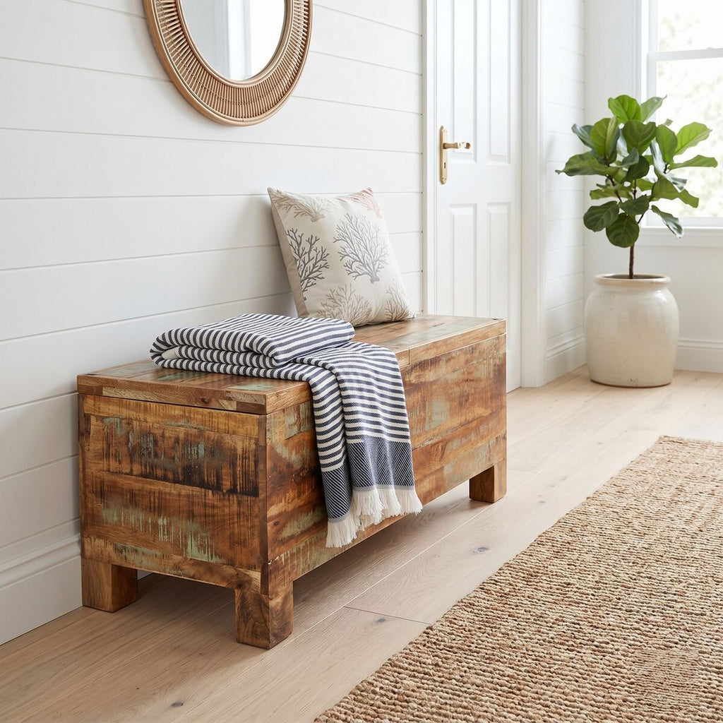 "Cameron" Storage Bench Solid Reclaimed Wood 80x40x40 cm