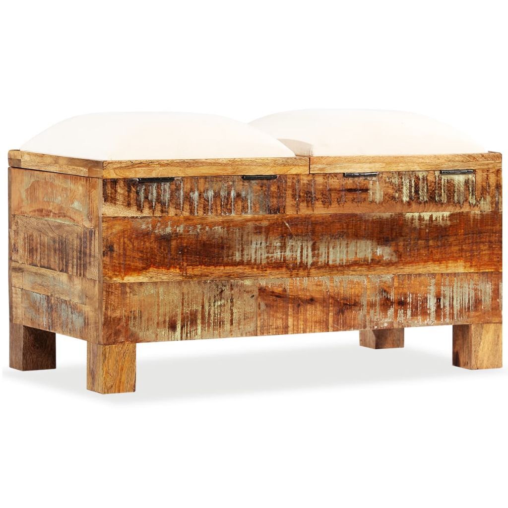 "Cameron" Storage Bench Solid Reclaimed Wood 80x40x40 cm