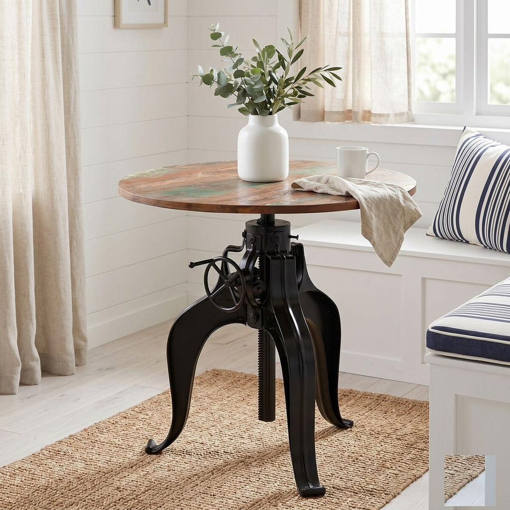 "Priory" Bar Table Solid Reclaimed Wood 75x(76-110) cm