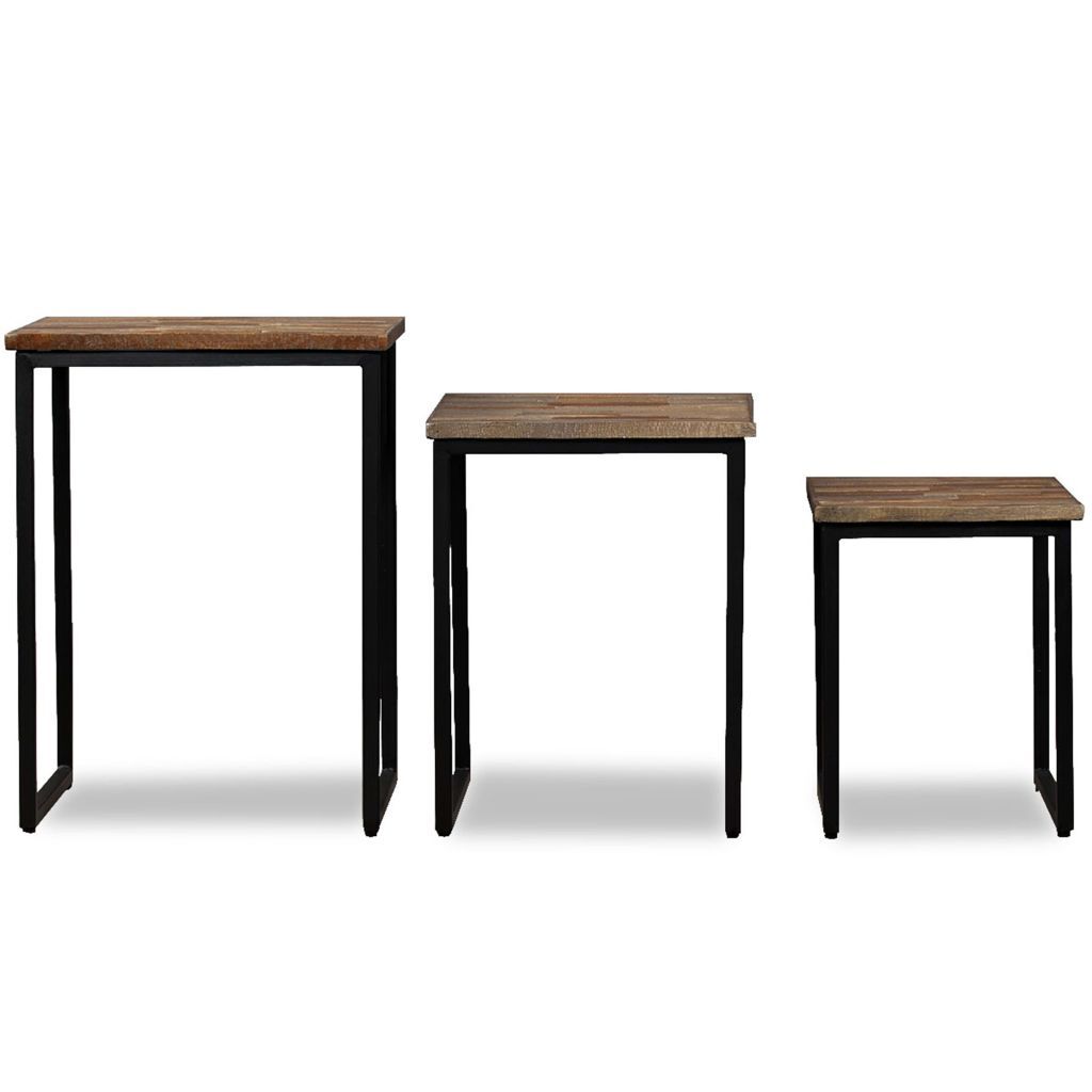 "Central" 3 Piece Nesting Coffee Table Set Solid Reclaimed Teak