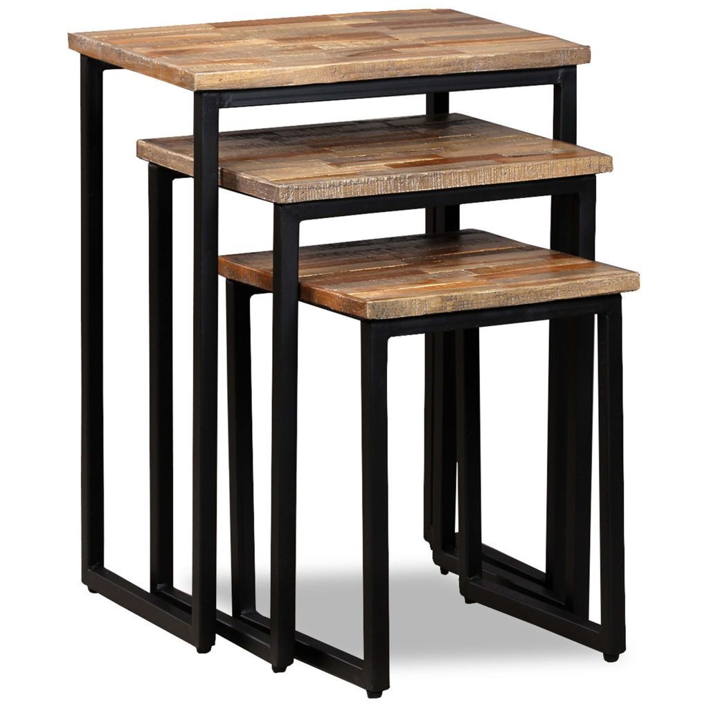 "Central" 3 Piece Nesting Coffee Table Set Solid Reclaimed Teak
