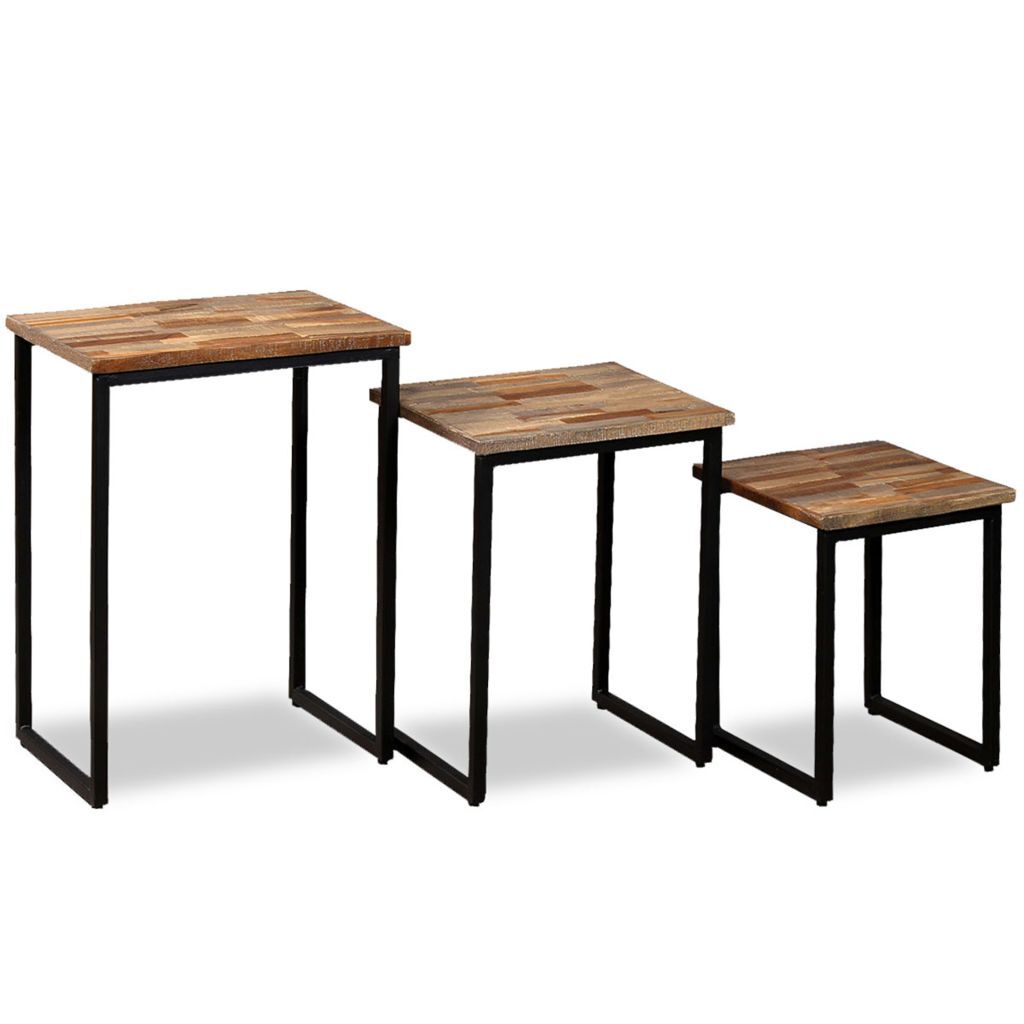 "Central" 3 Piece Nesting Coffee Table Set Solid Reclaimed Teak