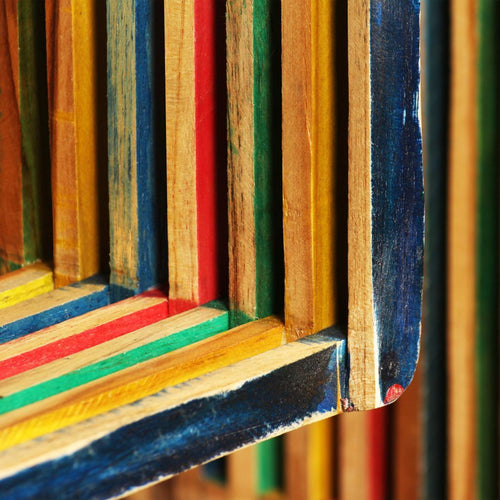 "Century" Wall Shelf Set 3 pcs Multicolour Solid Reclaimed Teak